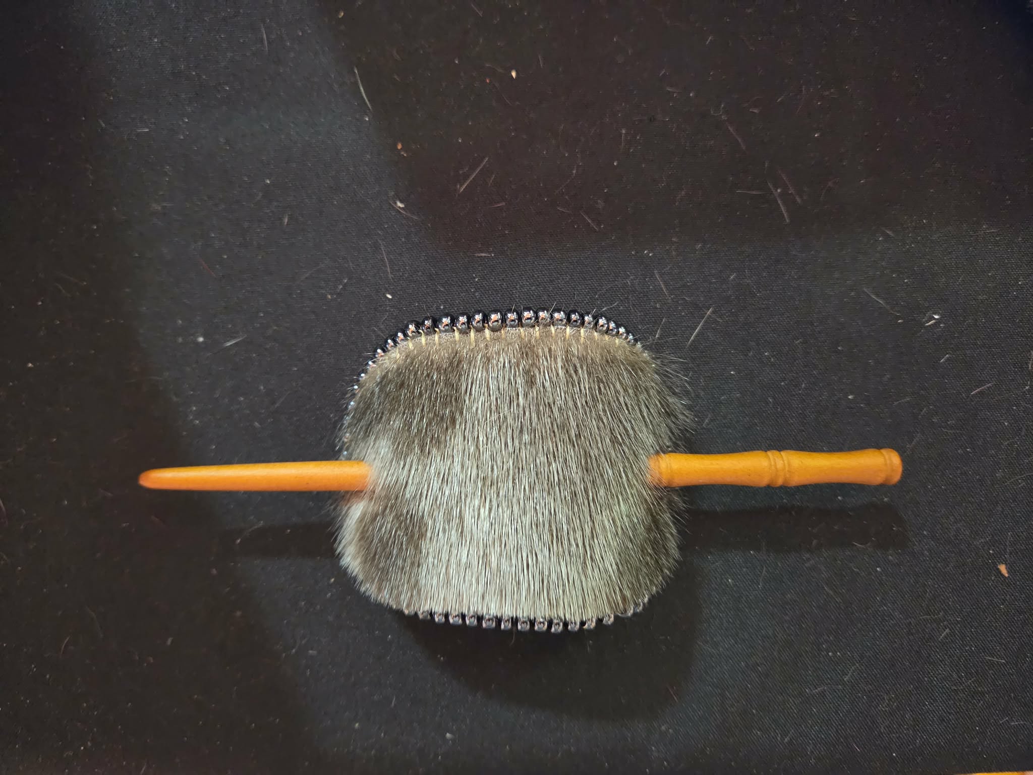 Sealskin Hair Barrette - Beaded